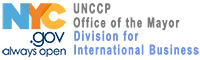 La division business internacional de la ciudad de Nueva York es parte de la Comision Consular y Protocolo de las Naciones Unidas (UNCCP). Ubicado en la oficina del Alcalde de NYC la UNCCP sirve como primer enlace entre el gobierno de la ciudad y la comunidad diplomatica del mundo, incluyendo las Naciones Unidas, 192 misiones permanentes de Naciones Unidas, 105 consulados, y la comision de comercio de la ciudad de New York